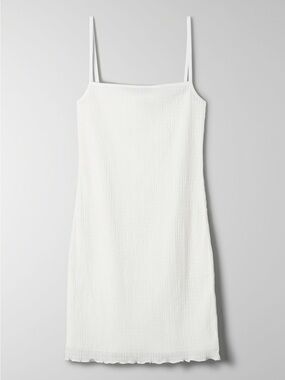 Aritzia Wilfred Jazz Mini Dress - White Textured with Spaghetti Straps